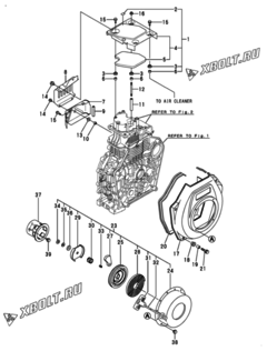  Двигатель Yanmar L100N6-PE, узел -  Пусковое устройство 