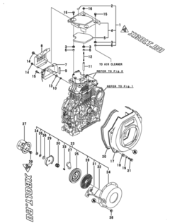  Двигатель Yanmar L100N5-GE, узел -  Пусковое устройство 