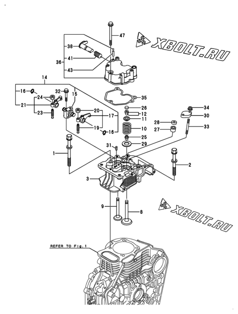  Головка блока цилиндров (ГБЦ) двигателя Yanmar L100N5CA1T1AAS1