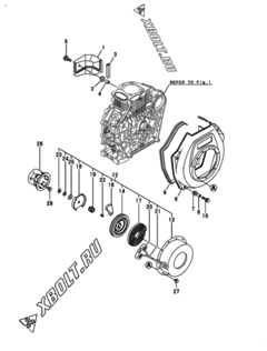  Двигатель Yanmar L100AE-DEGLE8YC, узел -  Пусковое устройство 