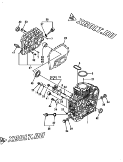  Двигатель Yanmar L100N5EA1C1CAID, узел -  Блок цилиндров 