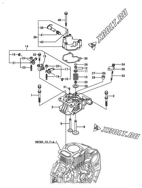 Головка блока цилиндров (ГБЦ) двигателя Yanmar L70N6CA1T1CAID