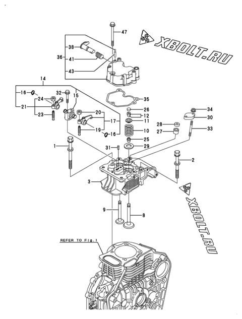  Головка блока цилиндров (ГБЦ) двигателя Yanmar L100V6CA1T1CAML