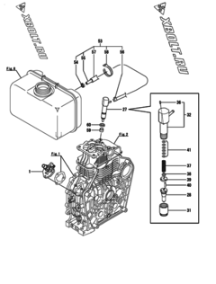  Двигатель Yanmar L100V6CA1F1AA, узел -  Топливный насос высокого давления (ТНВД) и форсунка 