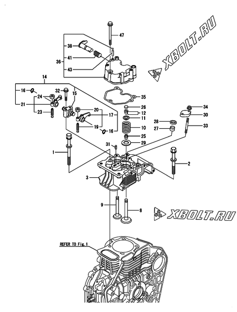  Головка блока цилиндров (ГБЦ) двигателя Yanmar L100N6AF1F1AA