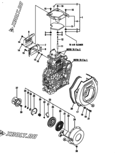  Двигатель Yanmar L100N6AF1F1AA, узел -  Пусковое устройство 