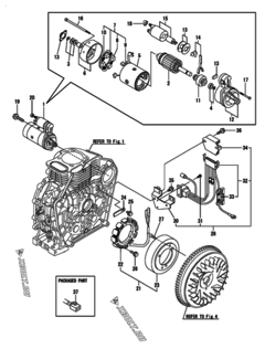  Двигатель Yanmar L100N5EJ1C1AAAY, узел -  Стартер и генератор 