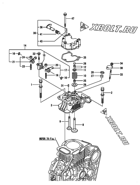  Головка блока цилиндров (ГБЦ) двигателя Yanmar L100N5EJ1T1AA