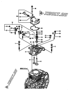  Двигатель Yanmar L70N5AF8R1AAWK, узел -  Головка блока цилиндров (ГБЦ) 