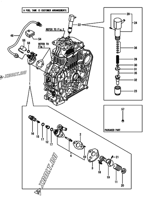  Топливный насос высокого давления (ТНВД) и форсунка двигателя Yanmar L100N5CL2T1HAIC