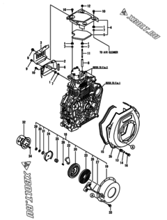 Двигатель Yanmar L100N6FJ1P1AAFT, узел -  Пусковое устройство 