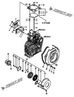  Двигатель Yanmar L100V6DA1F1CA, узел -  Пусковое устройство 