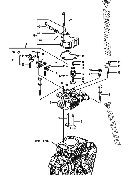  Головка блока цилиндров (ГБЦ) двигателя Yanmar L100N5-GETM3