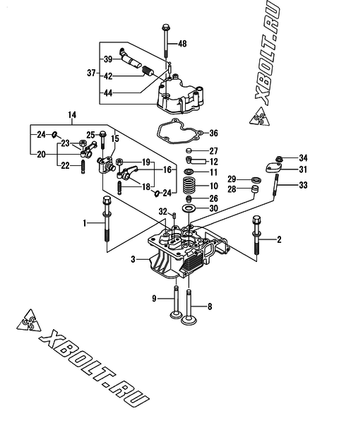  Головка блока цилиндров (ГБЦ) двигателя Yanmar L100N2CJ1T1JA