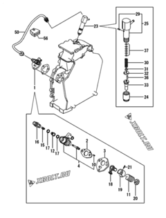  Двигатель Yanmar L100N2CJ1T1JA, узел -  Топливный насос высокого давления (ТНВД) и форсунка 