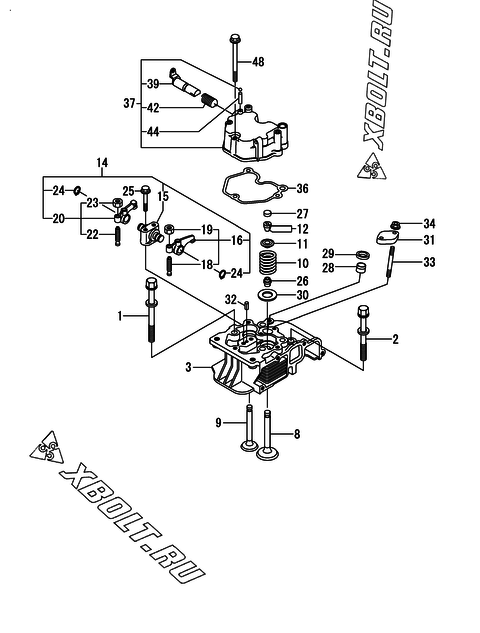  Головка блока цилиндров (ГБЦ) двигателя Yanmar L100N6CL7T1CA