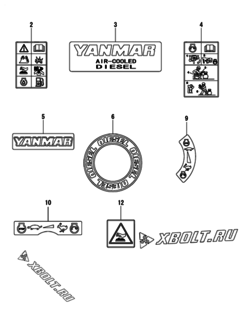  Двигатель Yanmar L100N6DA1F1AAMS, узел -  Шильды 