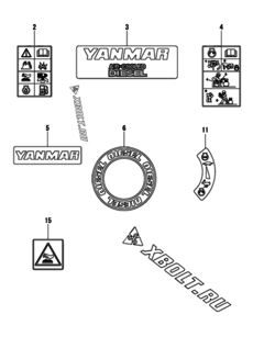  Двигатель Yanmar L100N6CF1T1AAMS, узел -  Шильды 