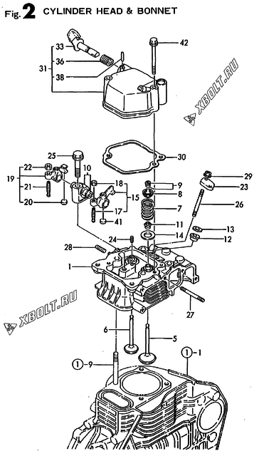 Головка блока цилиндров (ГБЦ) двигателя Yanmar L90AE-DEPAC