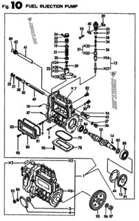  Двигатель Yanmar 4TN84E-RKRV, узел -  Топливный насос высокого давления (ТНВД) 
