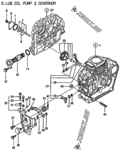  Двигатель Yanmar L40AE-DVR, узел -  Масляный насос 
