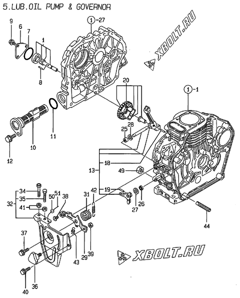  Масляный насос двигателя Yanmar L40AE-DVR