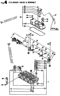  Двигатель Yanmar 3TNE78A-HP, узел -  Головка блока цилиндров (ГБЦ) 