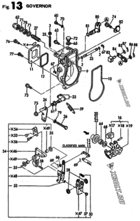  Двигатель Yanmar 3TNE78A-HP, узел -  Регулятор оборотов 