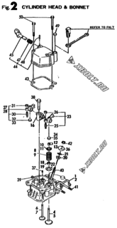  Двигатель Yanmar L60AE-S, узел -  Головка блока цилиндров (ГБЦ) 