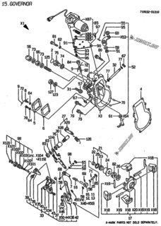  Двигатель Yanmar 3TN100TE-NS, узел -  Регулятор оборотов 