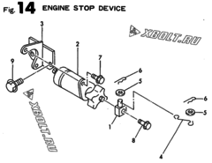 Двигатель Yanmar 3TNE88-ACGD, узел -  Устройство остановки двигателя 