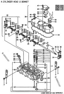  Двигатель Yanmar 3TNE82A-AF, узел -  Головка блока цилиндров (ГБЦ) 