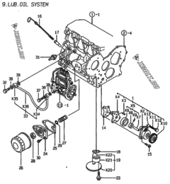  Двигатель Yanmar 3TNE82A-AF, узел -  Система смазки 