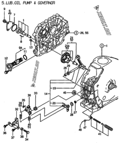  Двигатель Yanmar L100AE-DEVBO, узел -  Масляный насос 