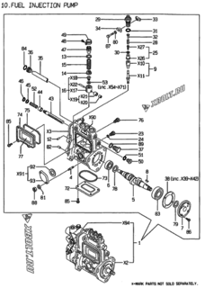  Двигатель Yanmar 3TNE78AC-KM, узел -  Топливный насос высокого давления (ТНВД) 
