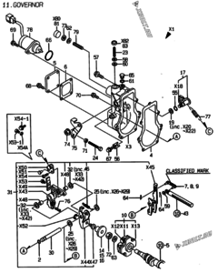  Двигатель Yanmar 3TNE78AC-EKG, узел -  Регулятор оборотов 