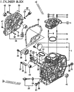  Двигатель Yanmar L70AE-DEGLE, узел -  Блок цилиндров 