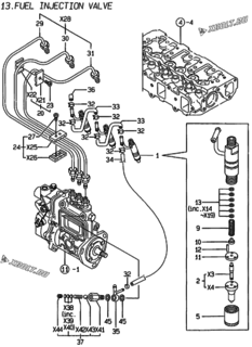  Двигатель Yanmar 3TNE78AC-AD, узел -  Форсунка 