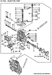  Двигатель Yanmar 3TNE84T-MP, узел -  Топливный насос высокого давления (ТНВД) 