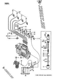  Двигатель Yanmar 4TNE88-PG, узел -  Форсунка 