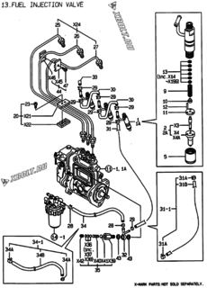  Двигатель Yanmar 3TNE82A-BEN, узел -  Форсунка 