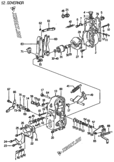  Двигатель Yanmar 4TNE94-ACG, узел -  Регулятор оборотов 