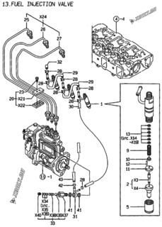  Двигатель Yanmar 3TNE78A-NSR, узел -  Форсунка 