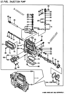  Двигатель Yanmar 4TNE84-AF, узел -  Топливный насос высокого давления (ТНВД) 