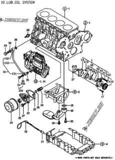  Двигатель Yanmar 4TNE84-ELAN, узел -  Система смазки 
