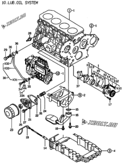  Двигатель Yanmar 4TNE88-LAN, узел -  Система смазки 
