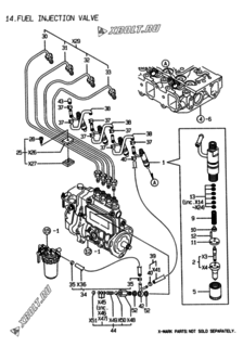  Двигатель Yanmar 4TNE88-GR, узел -  Форсунка 