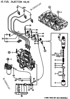  Двигатель Yanmar 3TNE84T-EMP, узел -  Форсунка 