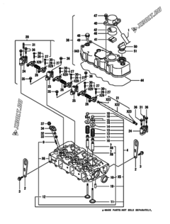  Двигатель Yanmar 3TNE82A-EAF, узел -  Головка блока цилиндров (ГБЦ) 