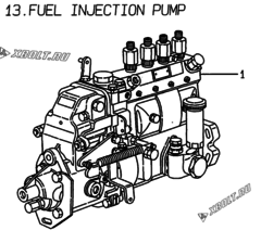  Двигатель Yanmar 4TNE106T-ML, узел -  Топливный насос высокого давления (ТНВД) 
